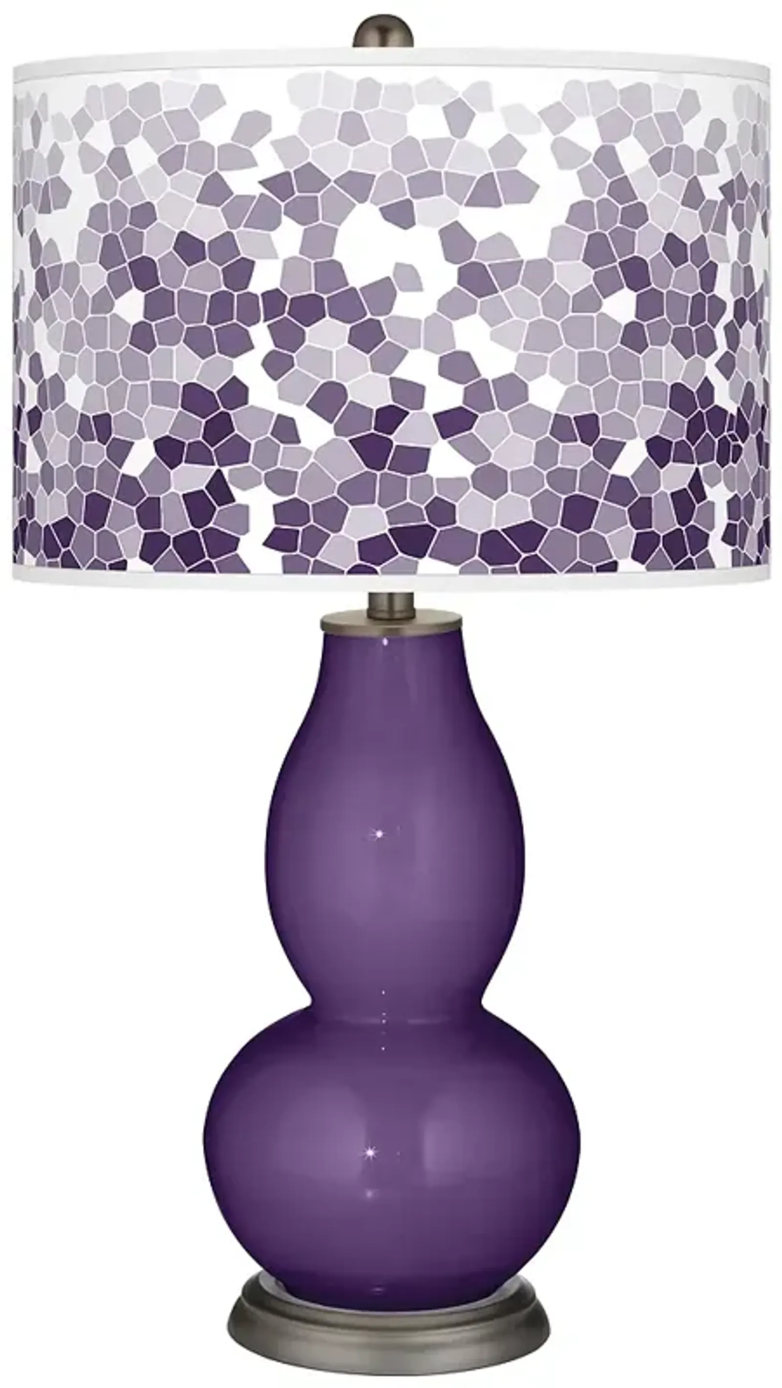 Color Plus Double Gourd 29 1/2" Mosaic Shade Acai Purple Table Lamp