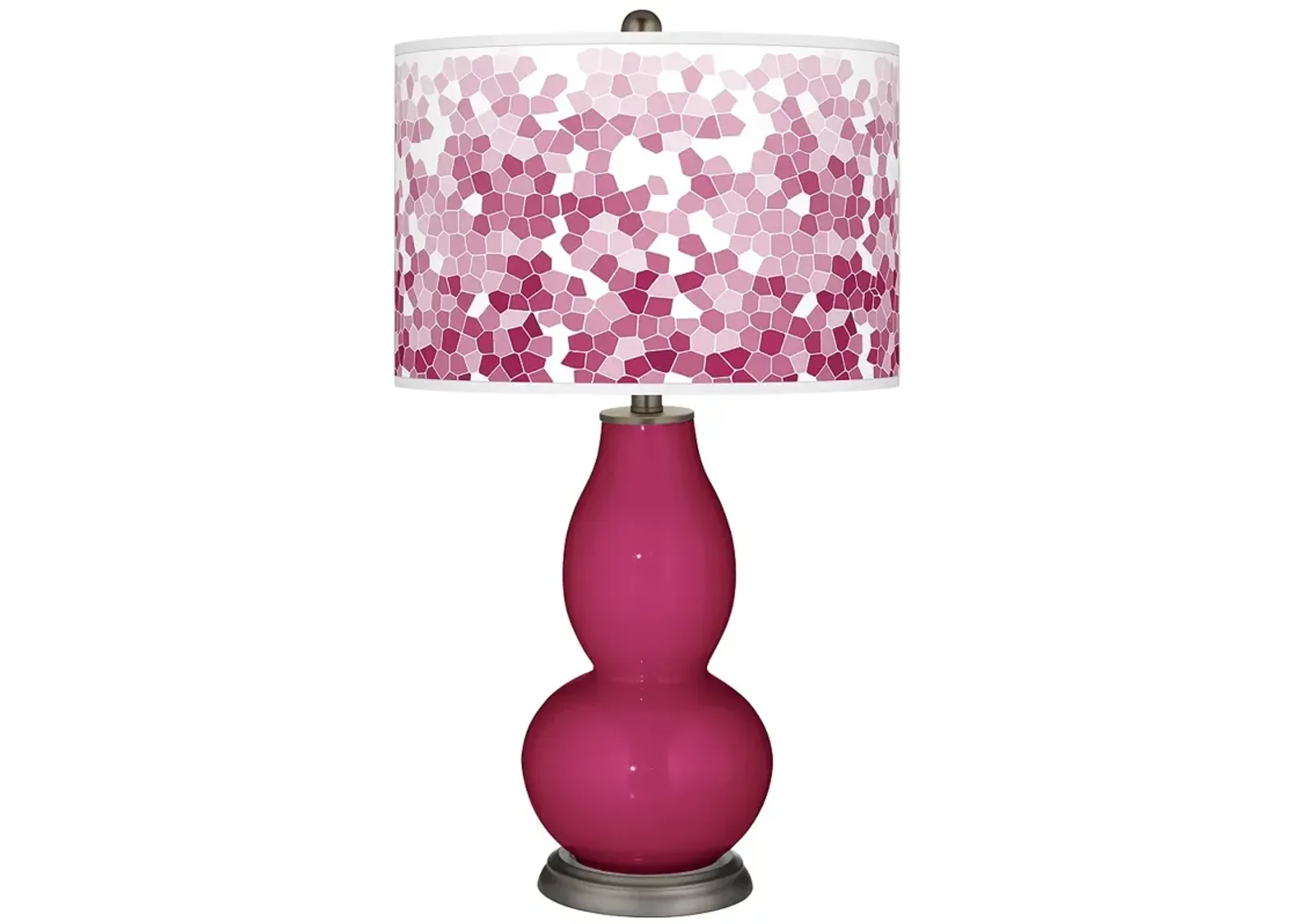 Color Plus Double Gourd 29 1/2" Mosaic Shade Vivacious Pink Table Lamp