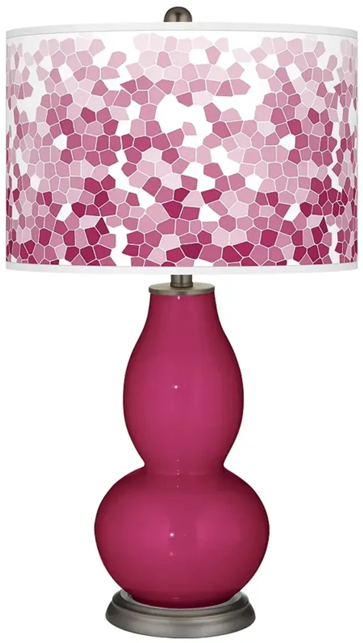 Color Plus Double Gourd 29 1/2" Mosaic Shade Vivacious Pink Table Lamp