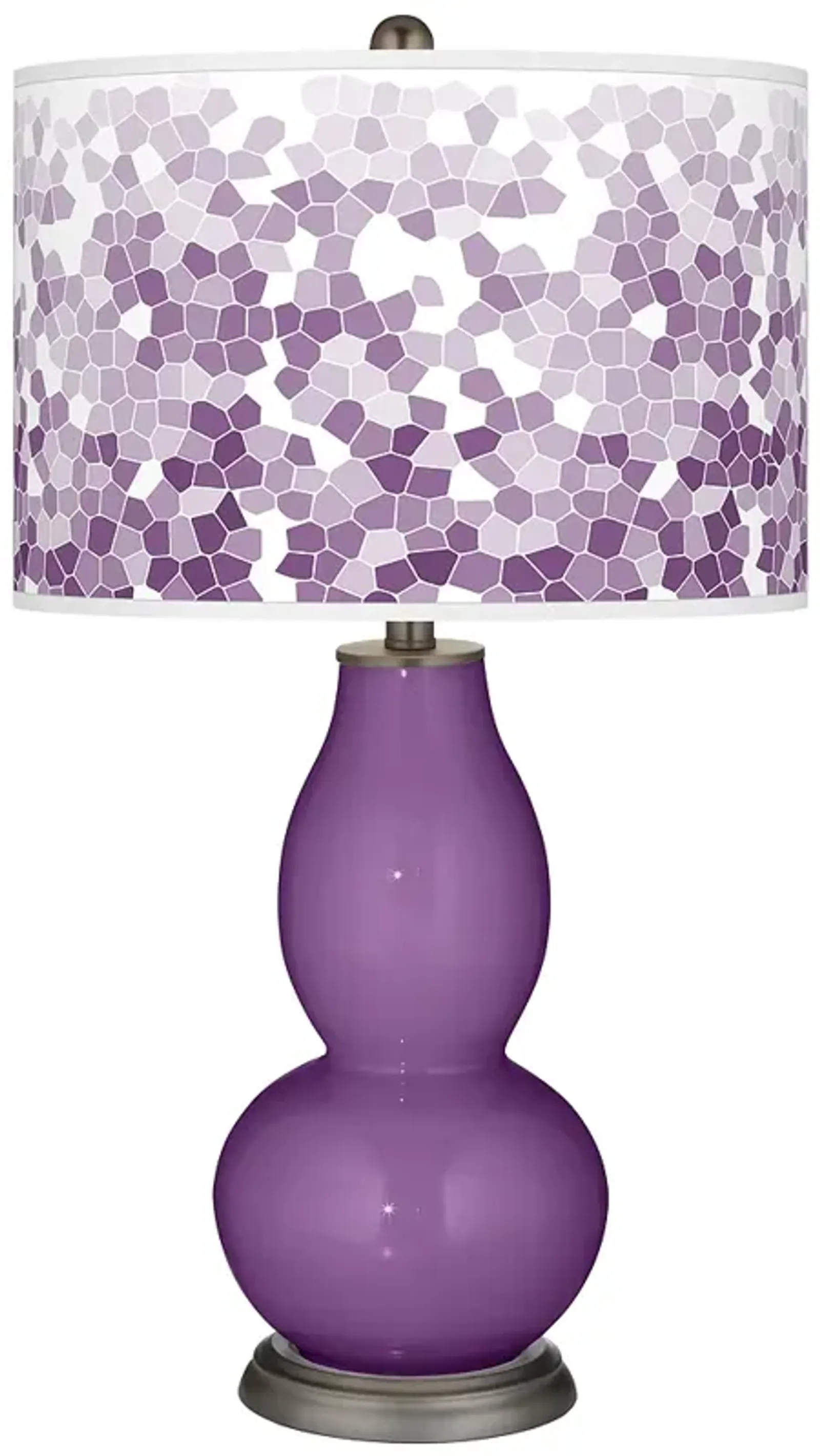 Color Plus Double Gourd 29 1/2" Mosaic Shade Passionate Purple Lamp