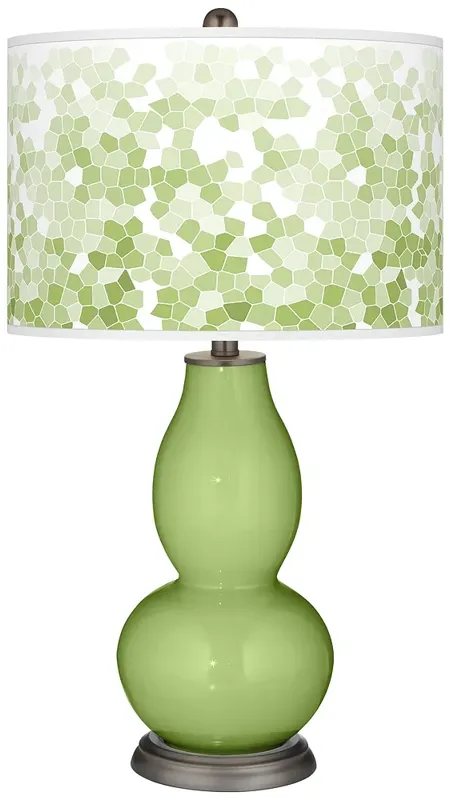 Lime Rickey Mosaic Giclee Double Gourd Table Lamp