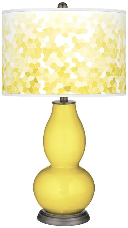 Lemon Twist Mosaic Giclee Double Gourd Table Lamp