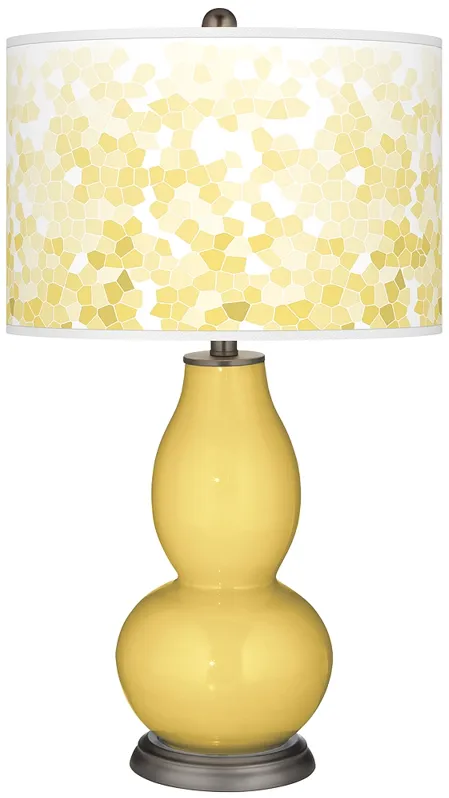 Daffodil Mosaic Giclee Double Gourd Table Lamp