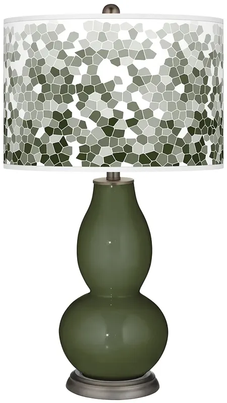 Secret Garden Mosaic Giclee Double Gourd Table Lamp