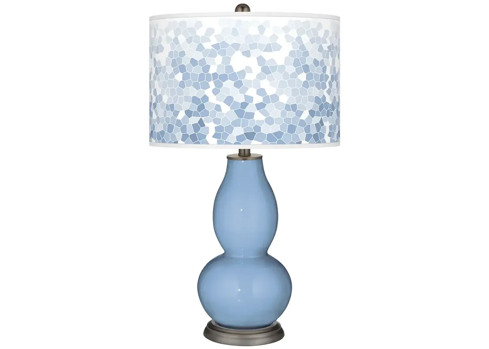 Color Plus Double Gourd 29 1/2" Mosaic Shade Placid Blue Table Lamp