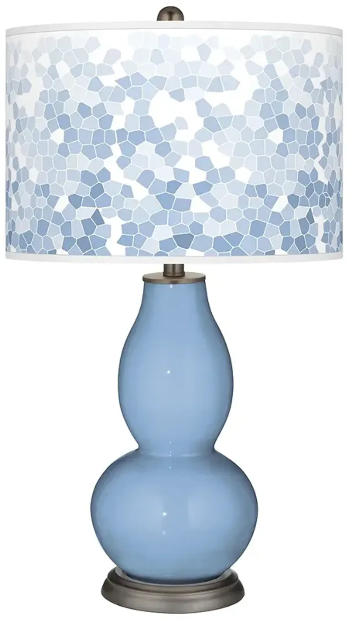 Color Plus Double Gourd 29 1/2" Mosaic Shade Placid Blue Table Lamp