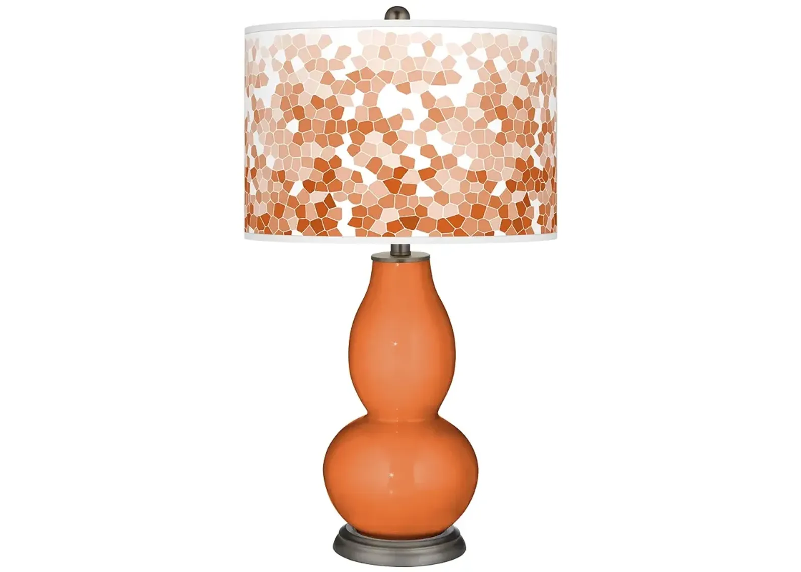 Celosia Orange Mosaic Giclee Double Gourd Table Lamp