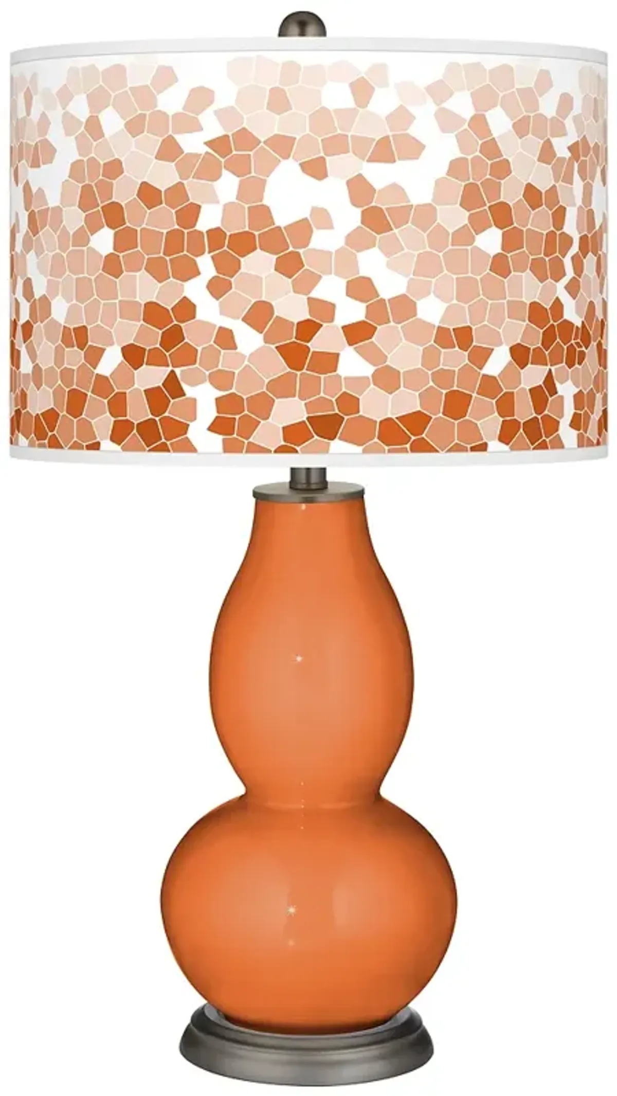 Celosia Orange Mosaic Giclee Double Gourd Table Lamp