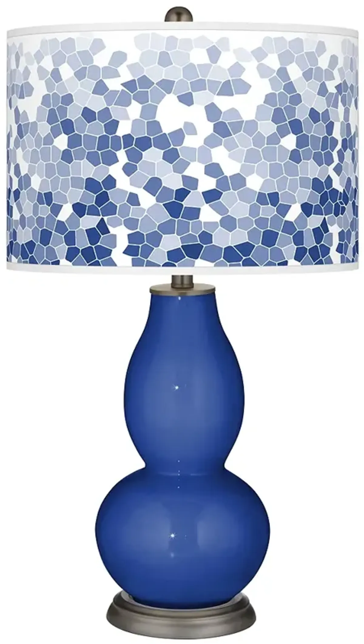 Dazzling Blue Mosaic Giclee Double Gourd Table Lamp