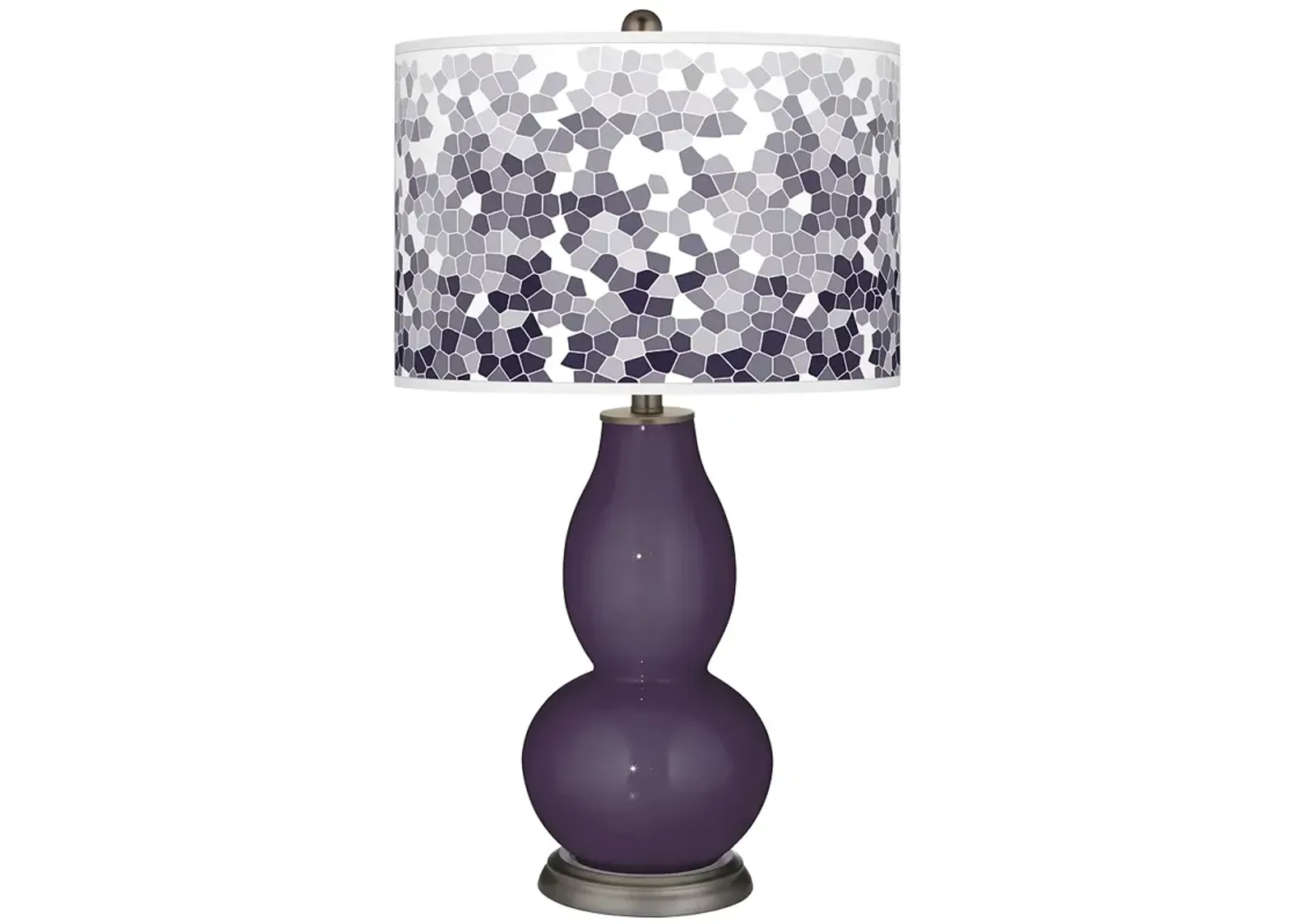 Color Plus Double Gourd 29 1/2" Mosaic Shade Quixotic Plum Table Lamp