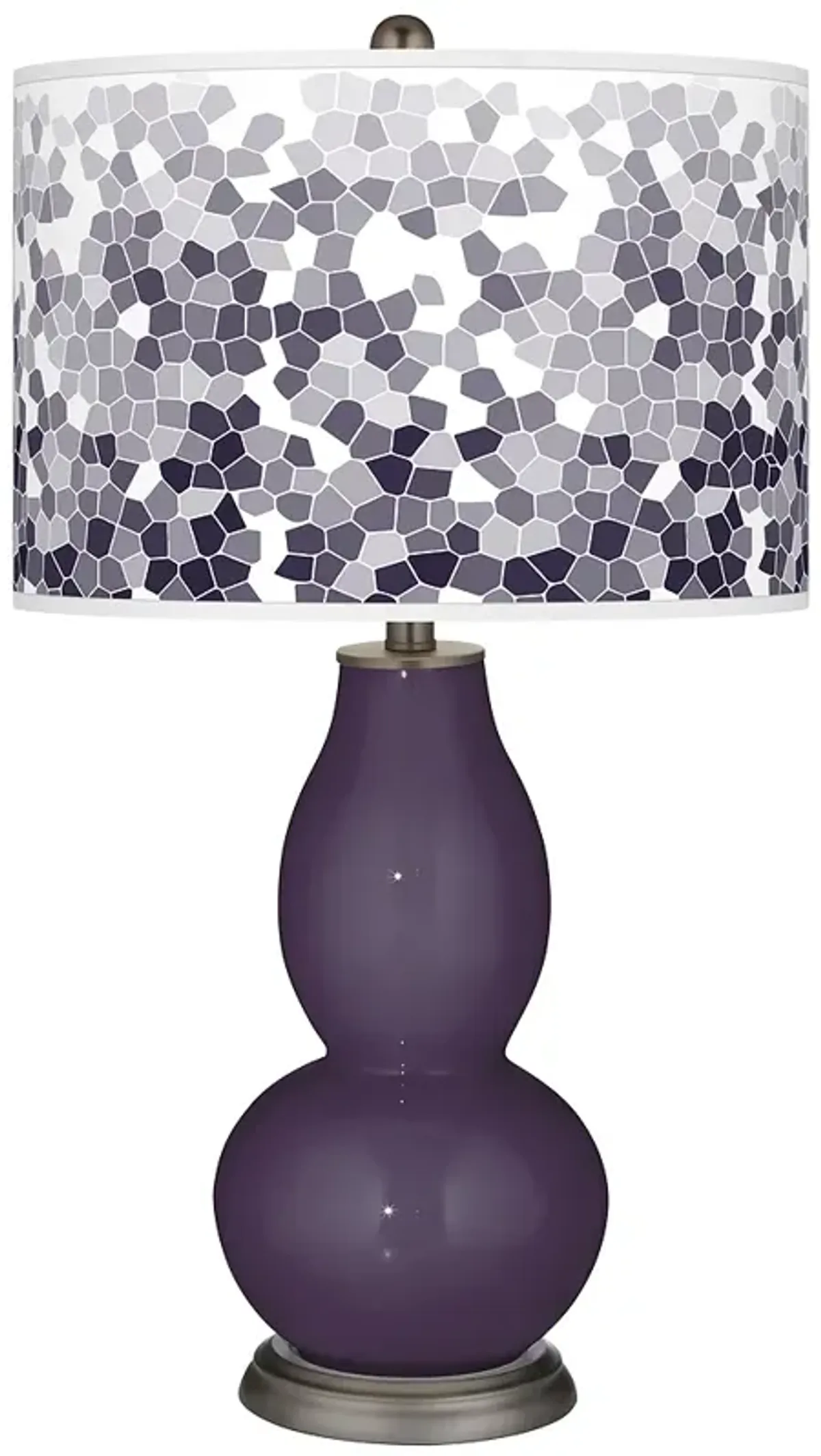 Giclee Glow Double Gourd 29 1/2" Mosaic Shade Quixotic Plum Table Lamp