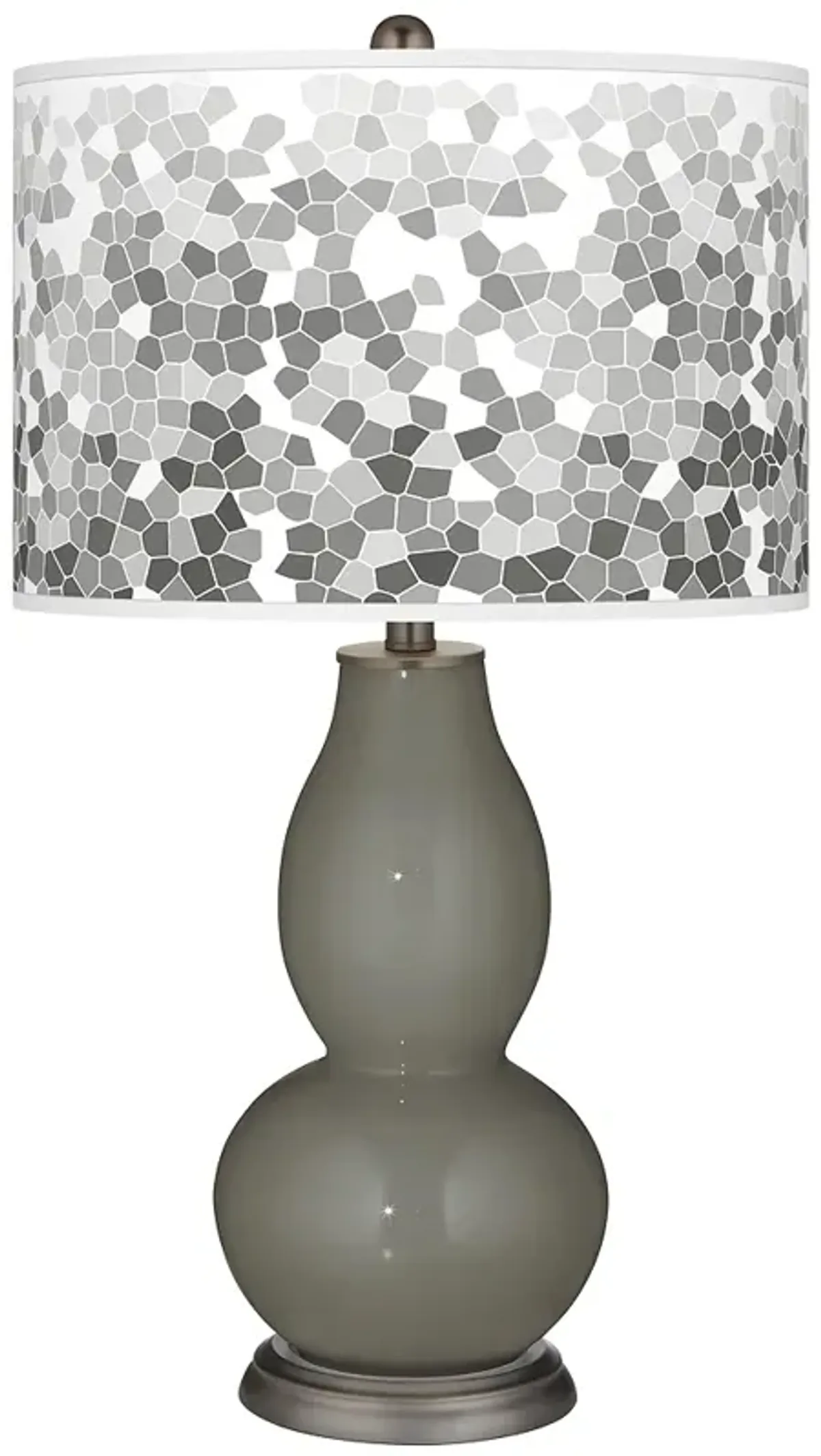 Gauntlet Gray Mosaic Giclee Double Gourd Table Lamp