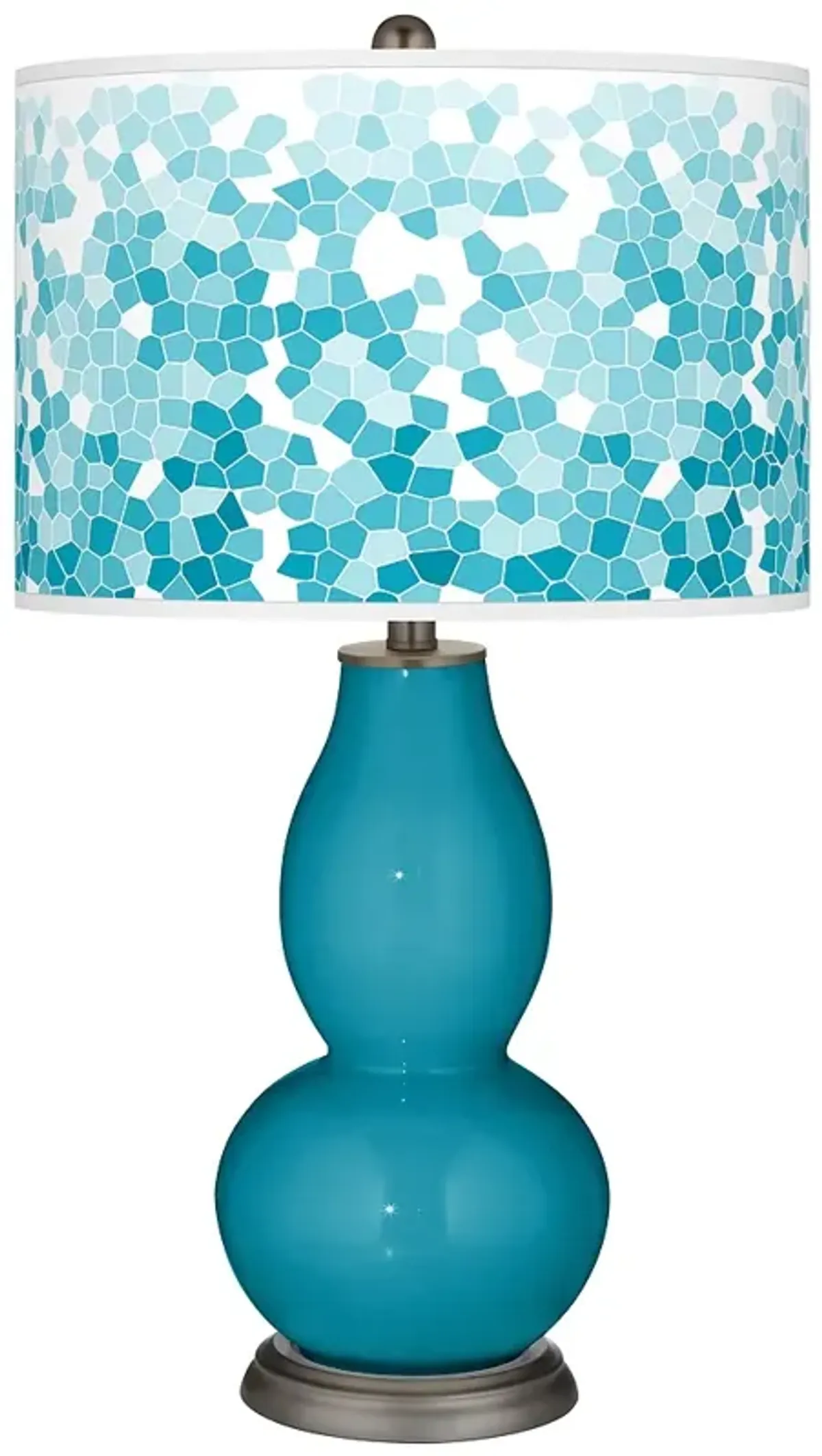 Caribbean Sea Mosaic Giclee Double Gourd Table Lamp