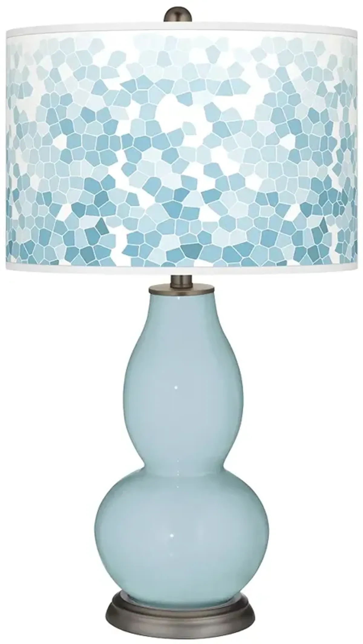 Color Plus Double Gourd 29 1/2" Mosaic Shade Vast Sky Blue Table Lamp