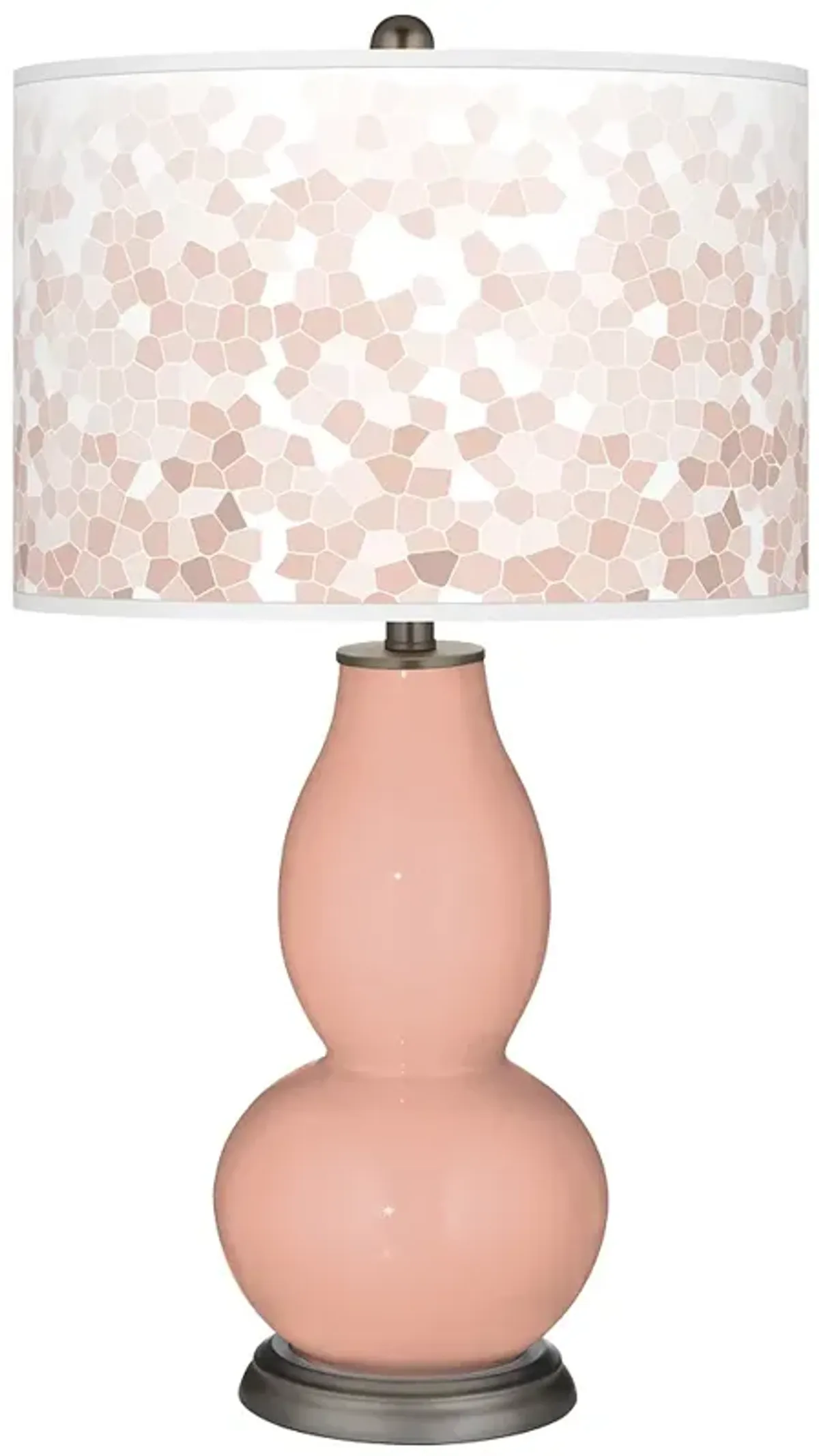 Mellow coral Mosaic Giclee Double Gourd Table Lamp