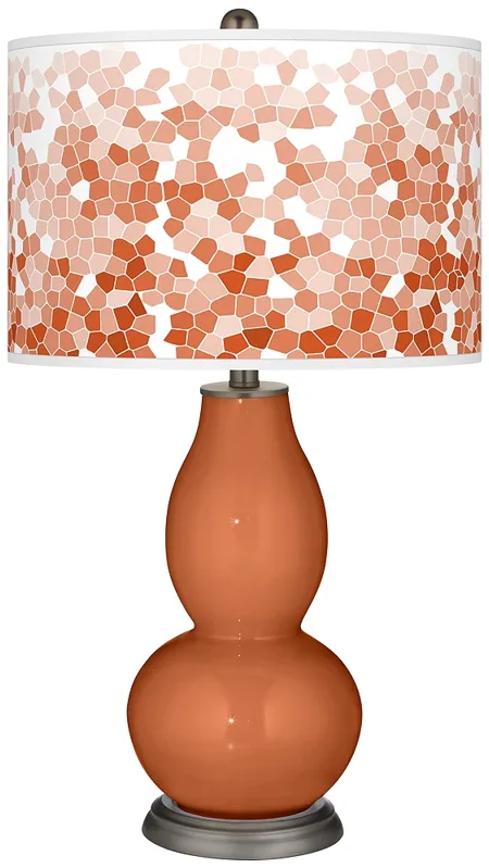 Robust Orange Mosaic Giclee Double Gourd Table Lamp