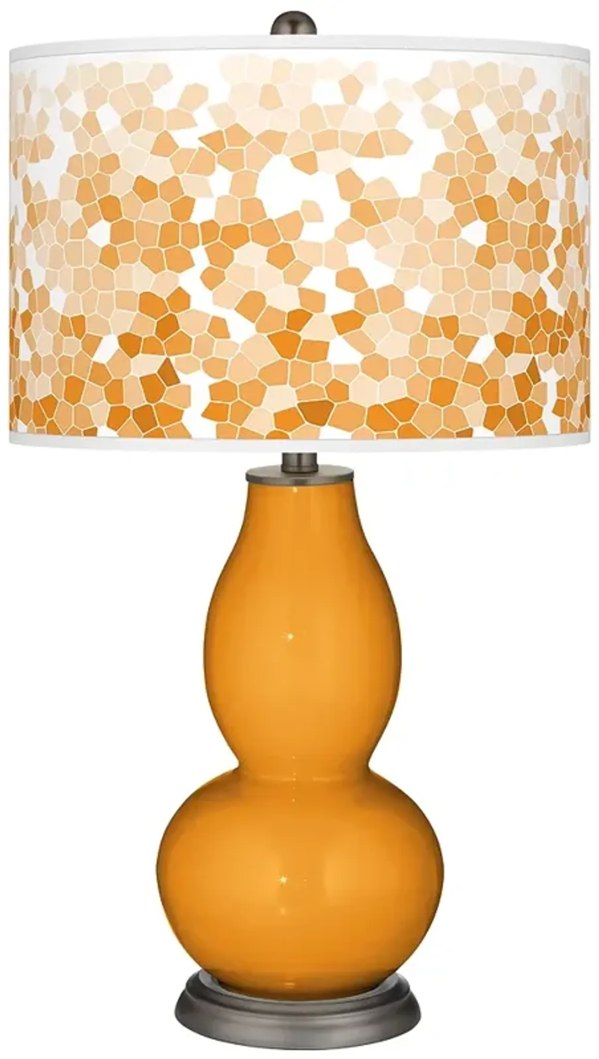 Color Plus Double Gourd 29 1/2" Mosaic Shade Carnival Orange Lamp