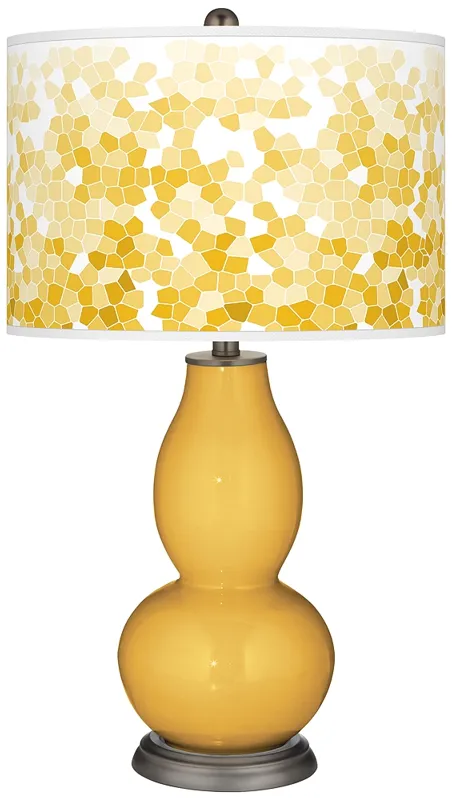 Goldenrod Mosaic Giclee Double Gourd Table Lamp