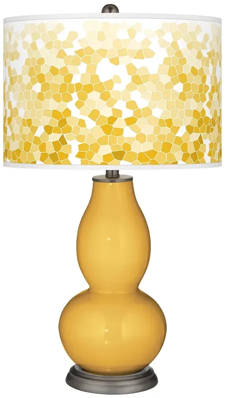 Goldenrod Mosaic Giclee Double Gourd Table Lamp