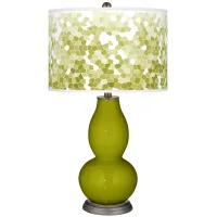 Olive Green Mosaic Giclee Double Gourd Table Lamp