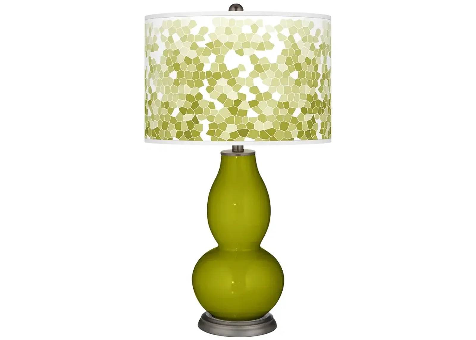 Olive Green Mosaic Giclee Double Gourd Table Lamp