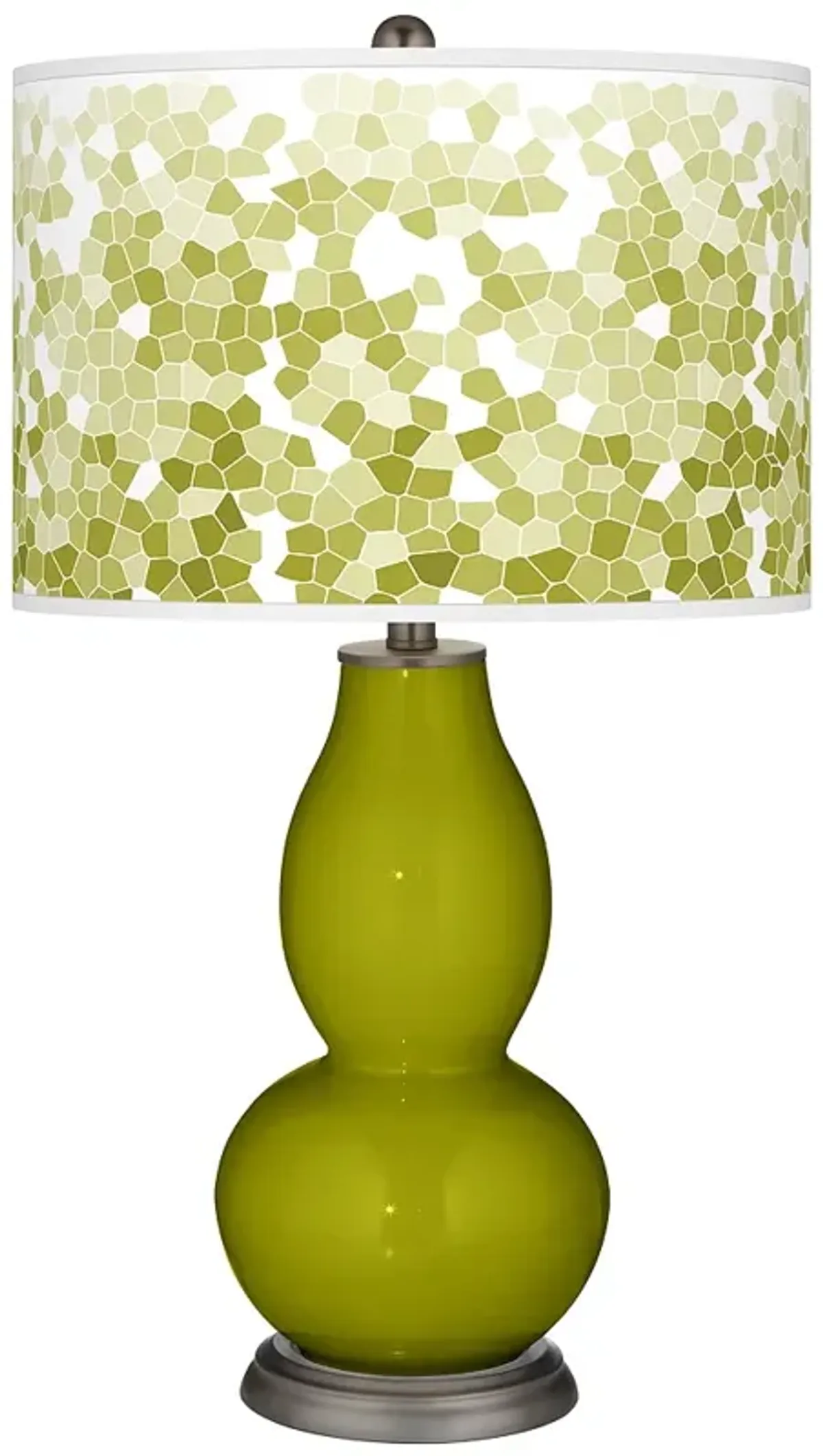 Olive Green Mosaic Giclee Double Gourd Table Lamp