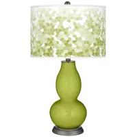 Parakeet Mosaic Giclee Double Gourd Table Lamp