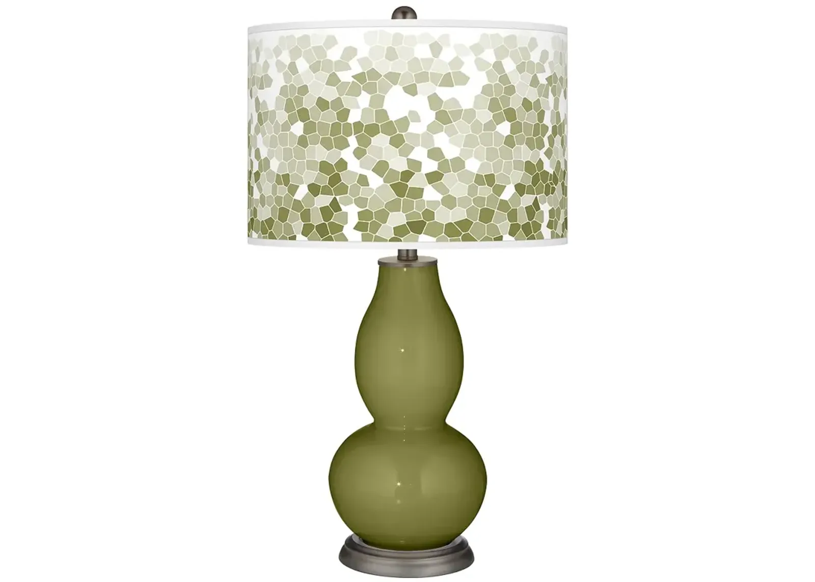 Rural Green Mosaic Giclee Double Gourd Table Lamp