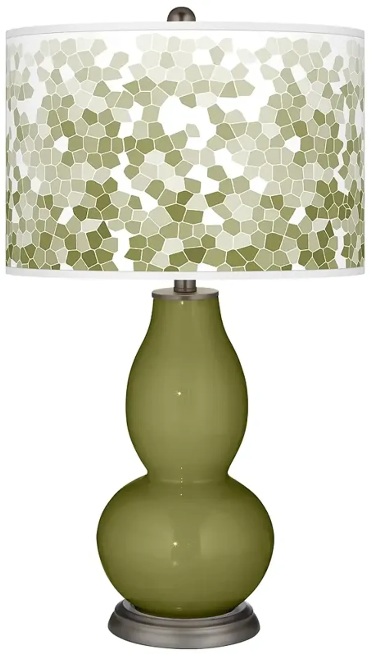 Rural Green Mosaic Giclee Double Gourd Table Lamp