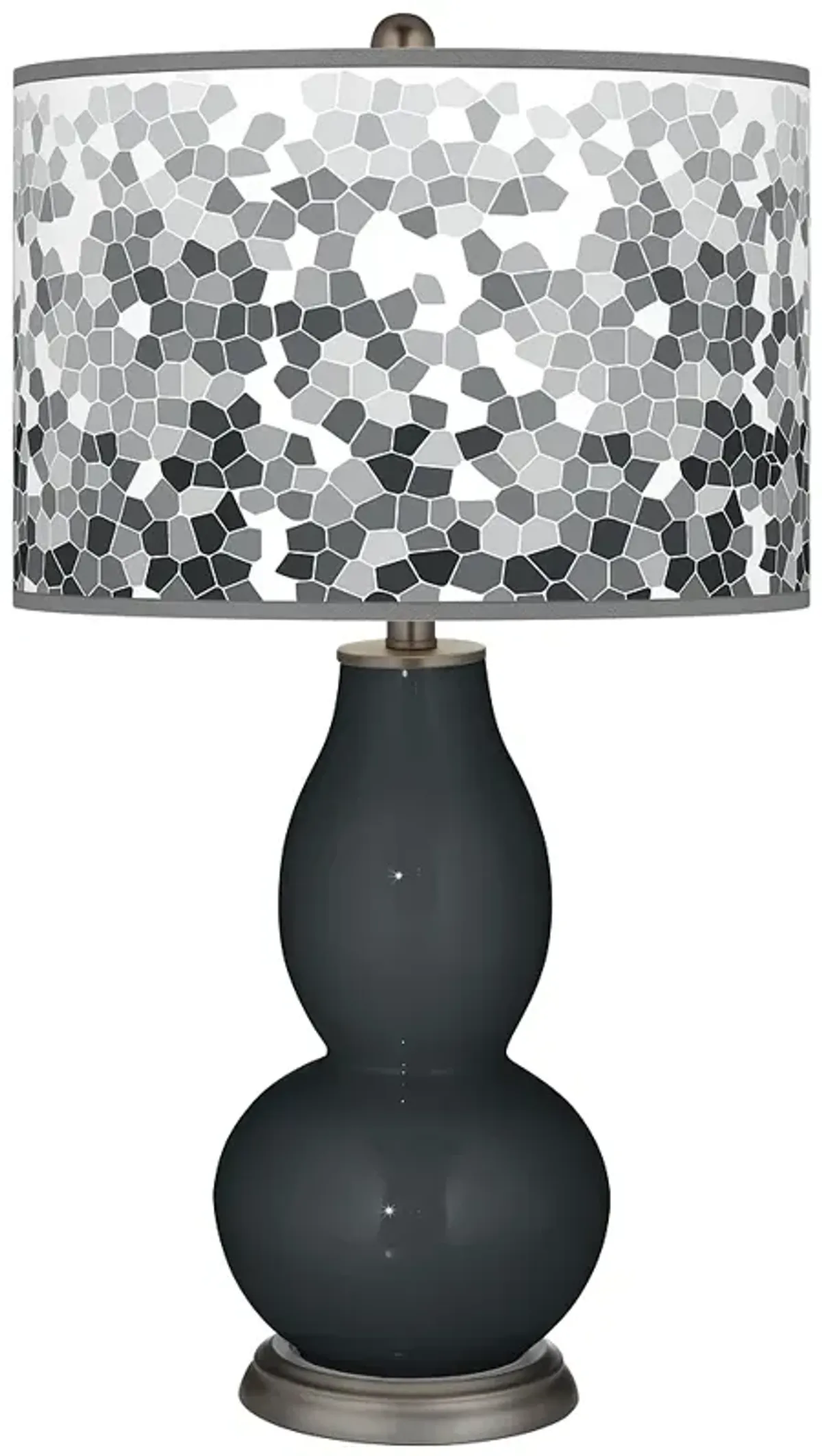 Black of Night Mosaic Giclee Double Gourd Table Lamp