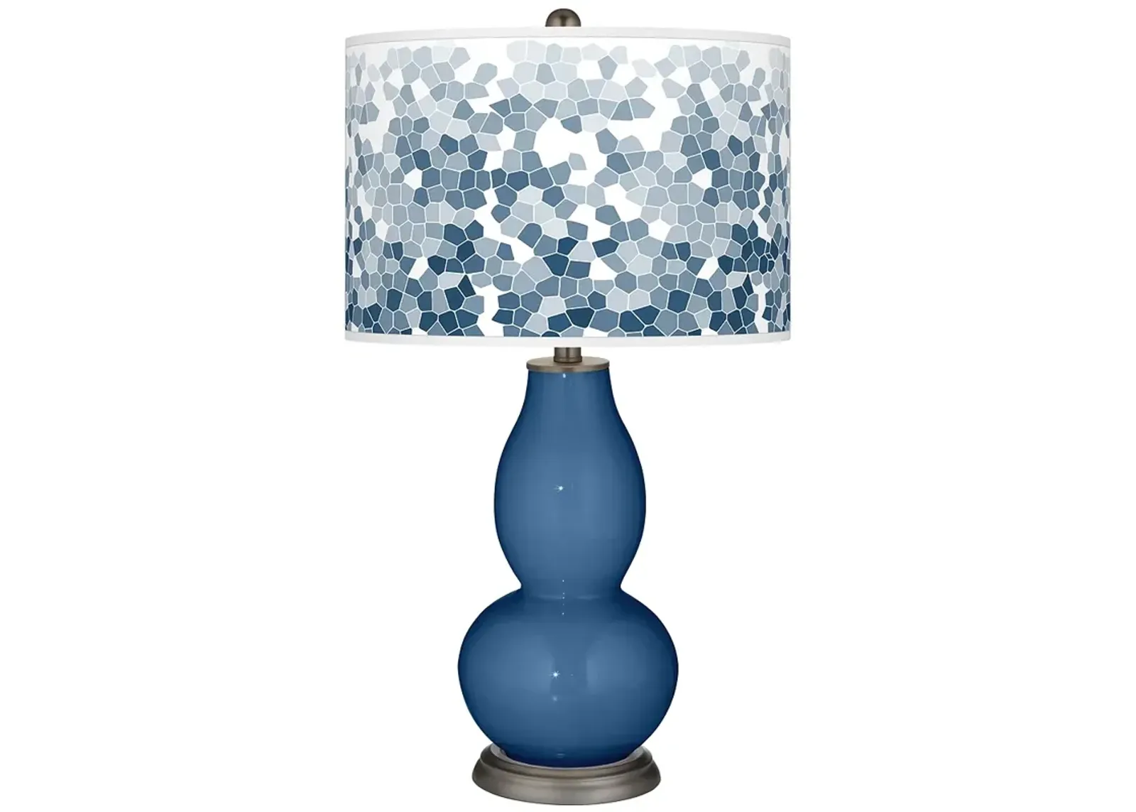 Regatta Blue Mosaic Giclee Double Gourd Table Lamp