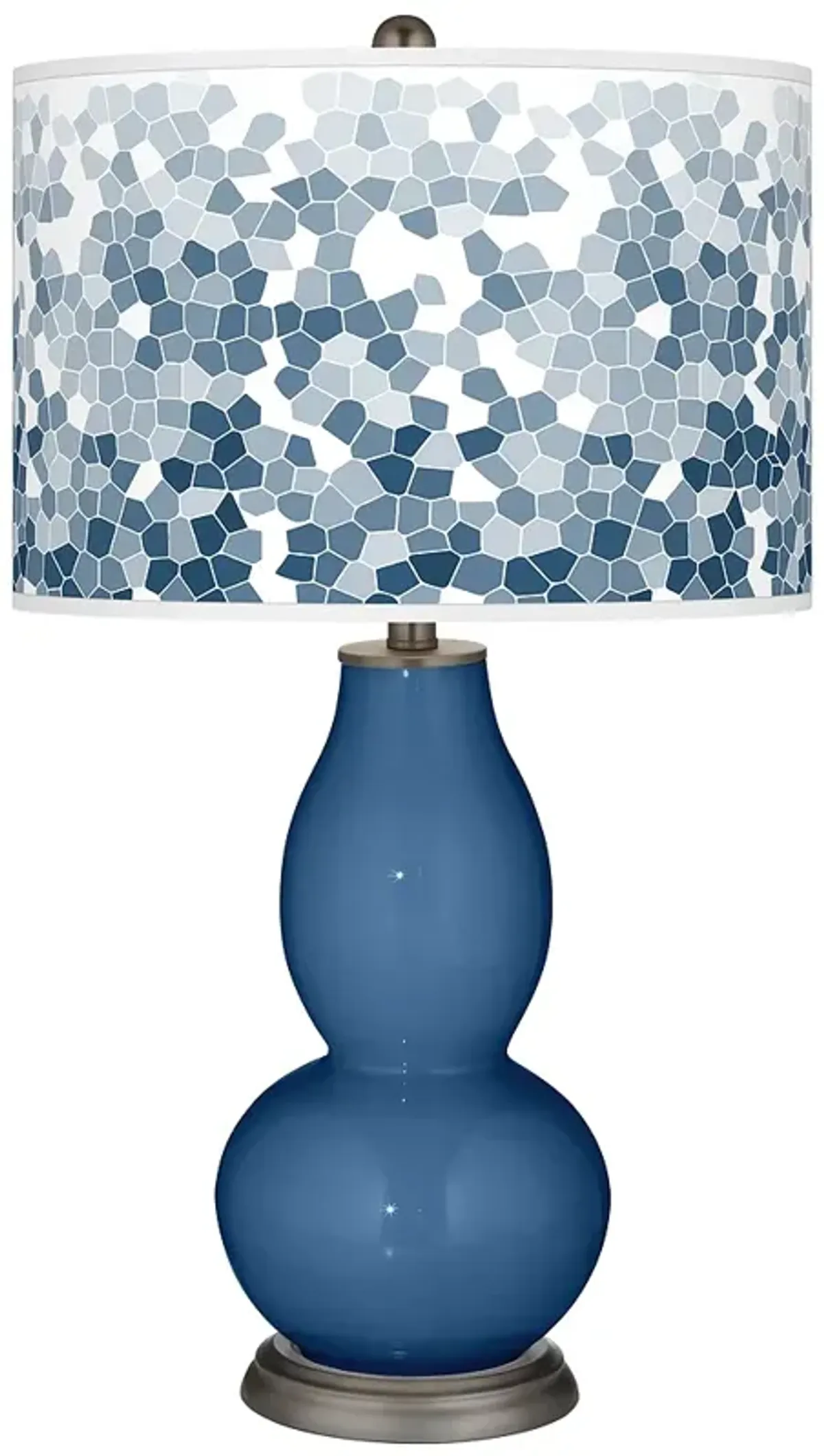 Regatta Blue Mosaic Giclee Double Gourd Table Lamp