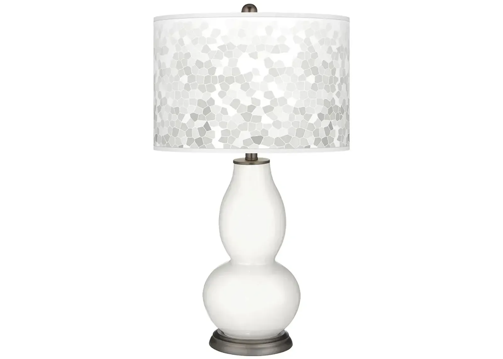 Winter White Mosaic Giclee Double Gourd Table Lamp