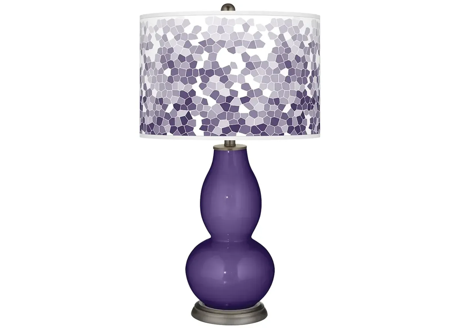 Color Plus Double Gourd 29 1/2" Mosaic Shade Izmir Purple Table Lamp