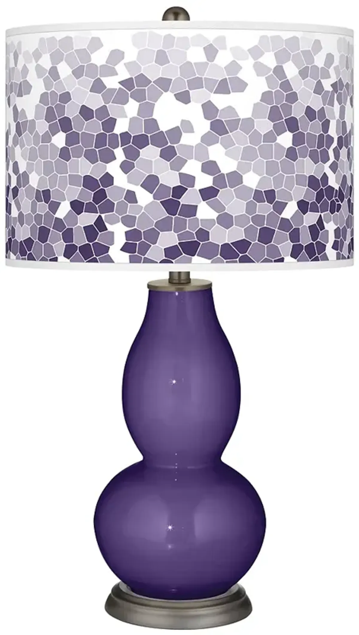 Color Plus Double Gourd 29 1/2" Mosaic Shade Izmir Purple Table Lamp