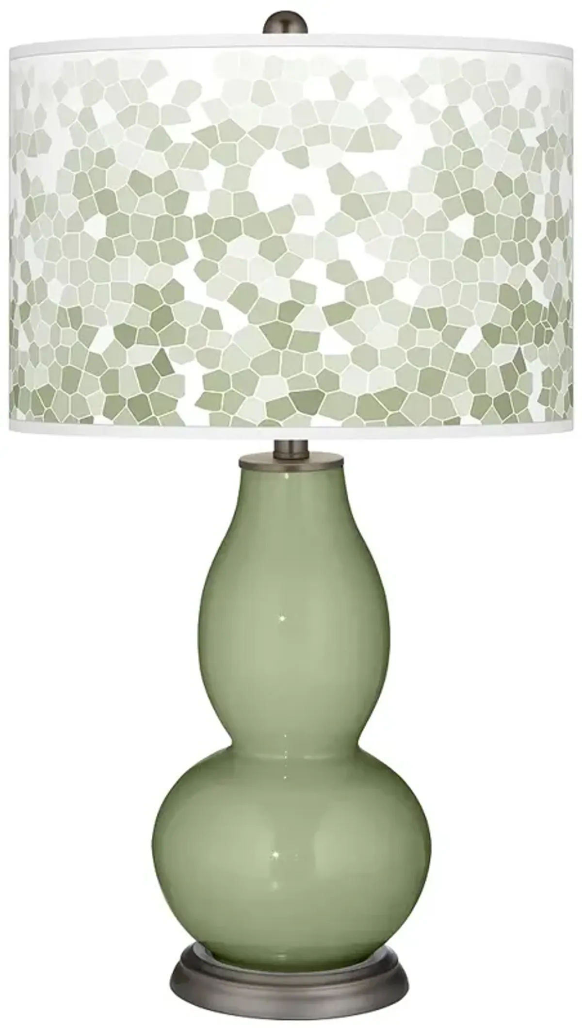 Majolica Green Mosaic Giclee Double Gourd Table Lamp