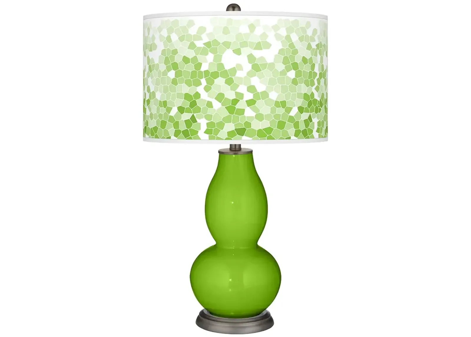 Neon Green Mosaic Giclee Double Gourd Table Lamp