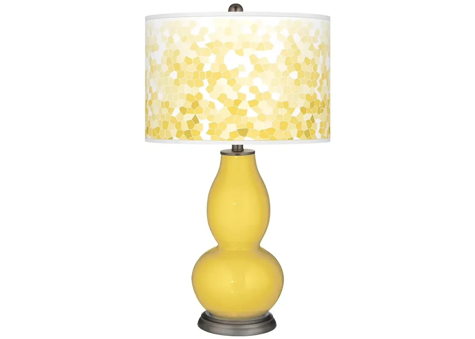 Color Plus Double Gourd Mosaic Lemon Zest Yellow Table Lamp