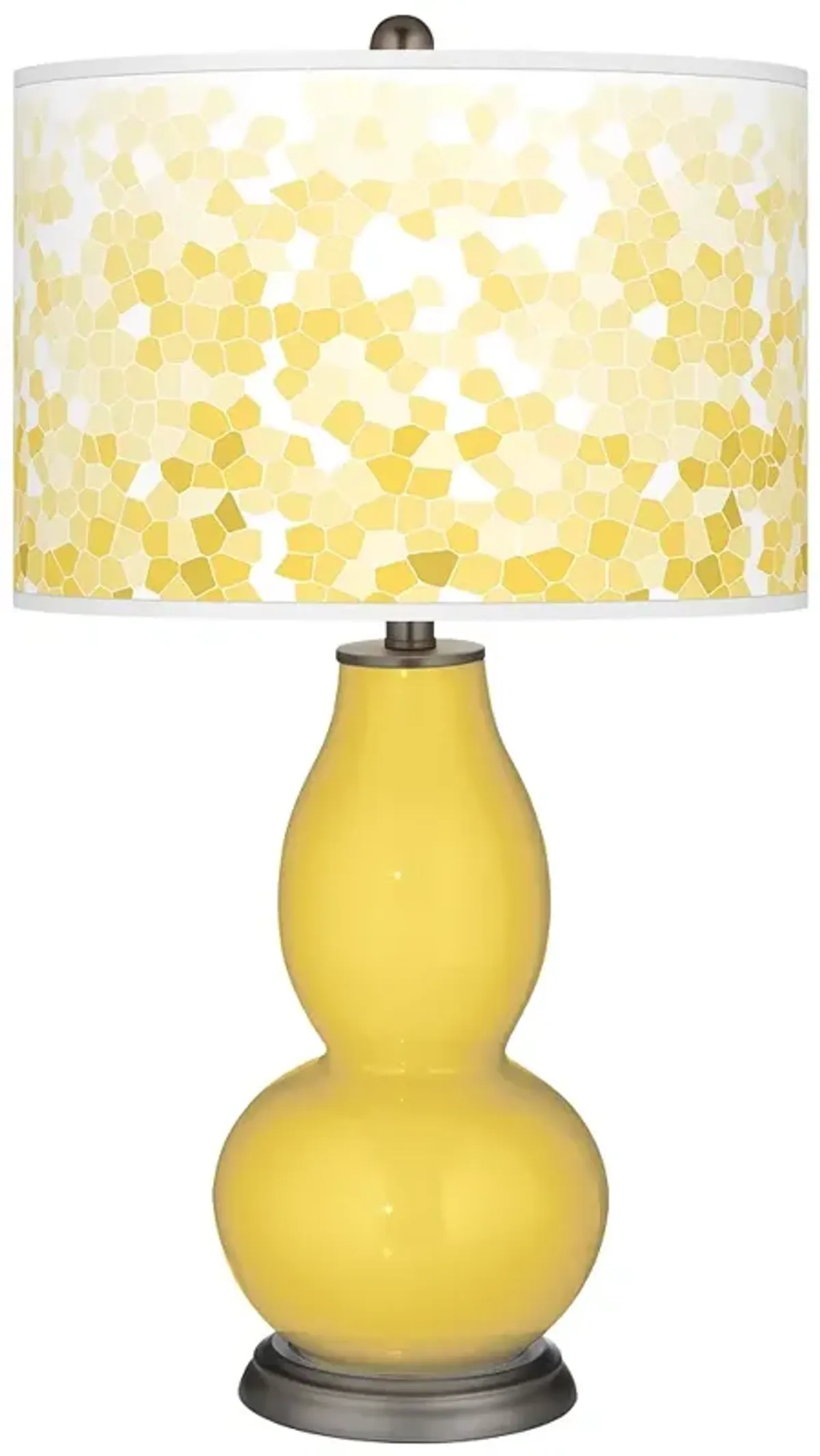 Color Plus Double Gourd Mosaic Lemon Zest Yellow Table Lamp