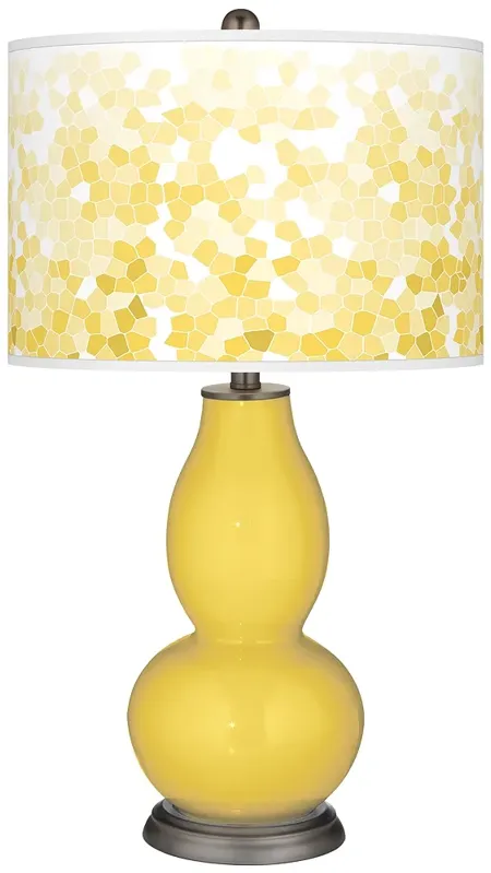 Color Plus Double Gourd Mosaic Lemon Zest Yellow Table Lamp