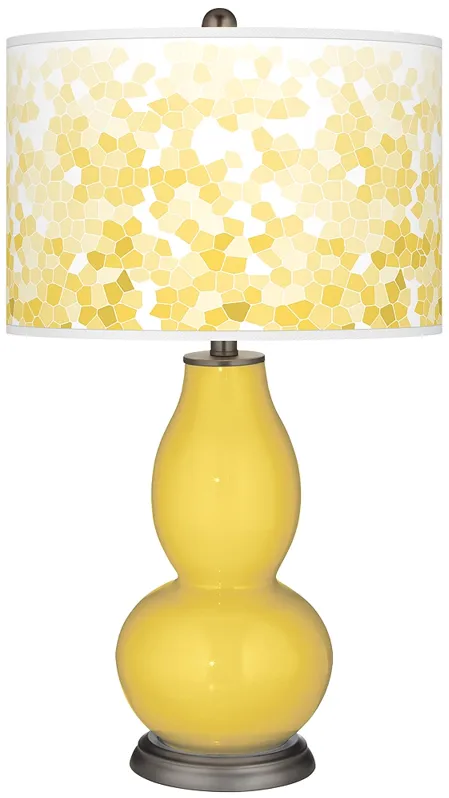 Lemon Zest Mosaic Giclee Double Gourd Table Lamp