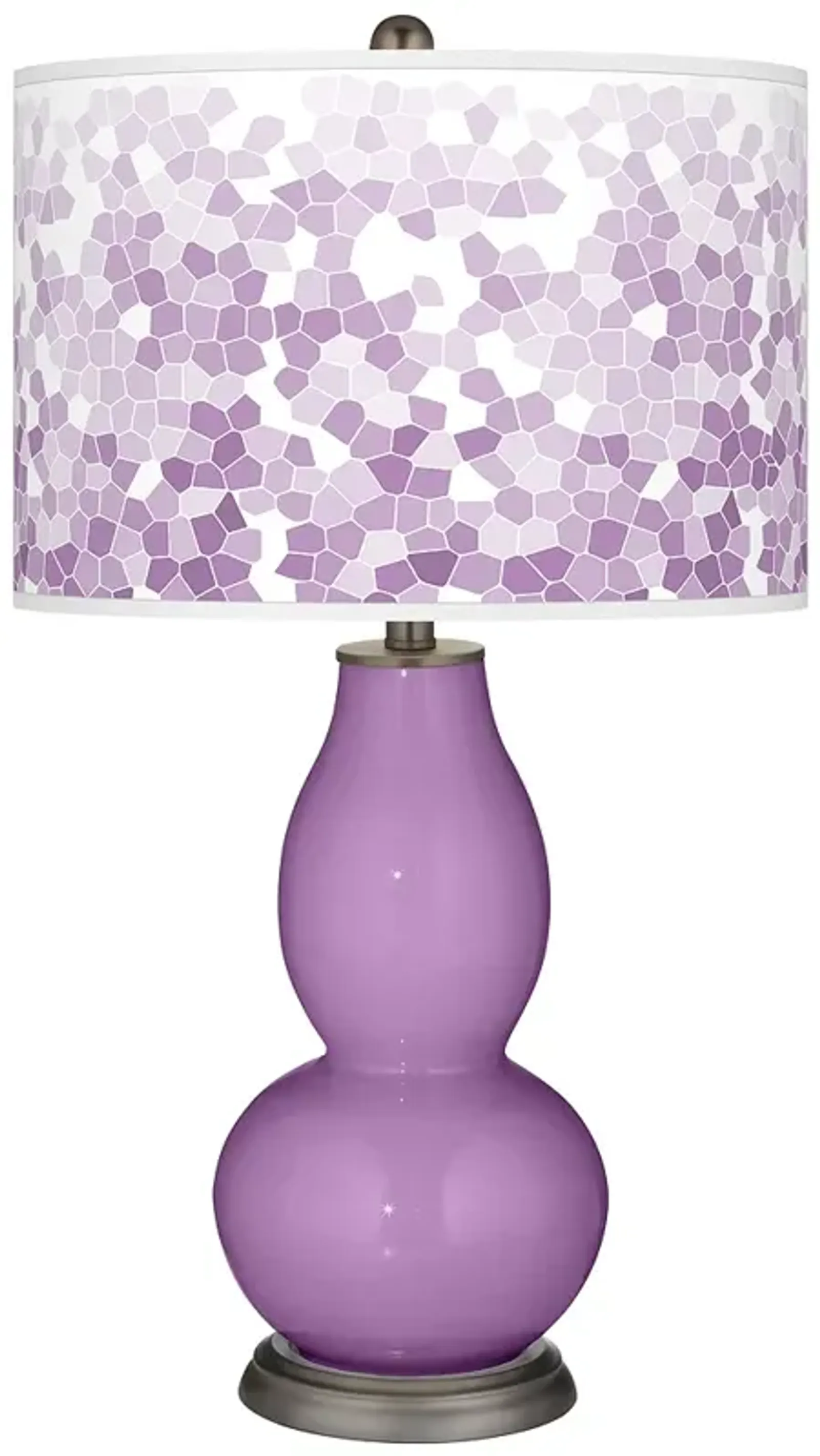 Color Plus Double Gourd 29 1/2" Mosaic African Violet Purple Lamp