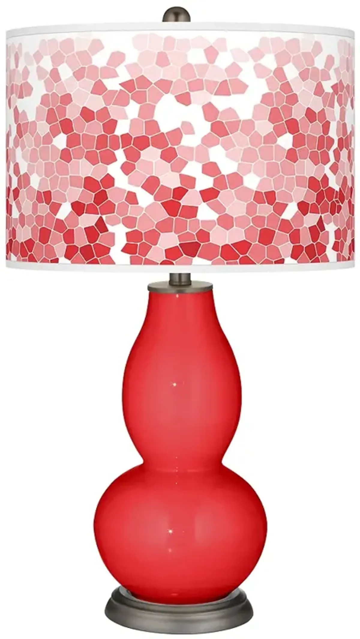 Poppy Red Mosaic Giclee Double Gourd Table Lamp