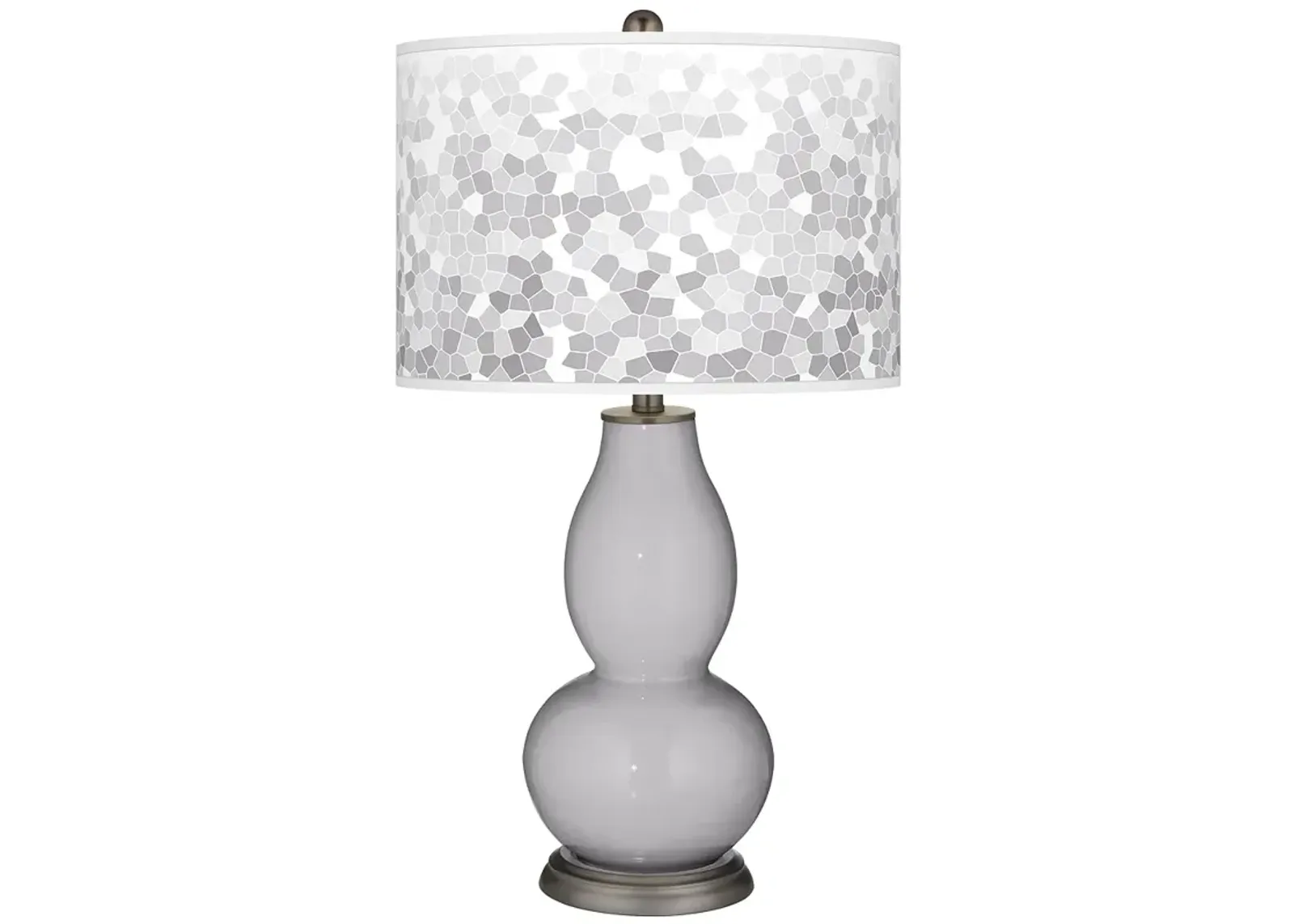 Swanky Gray Mosaic Giclee Double Gourd Table Lamp