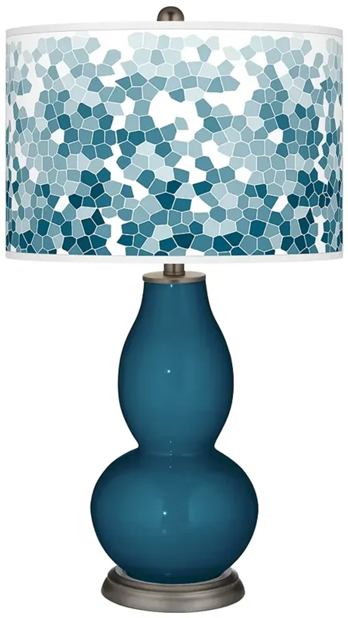 Oceanside Mosaic Giclee Double Gourd Table Lamp