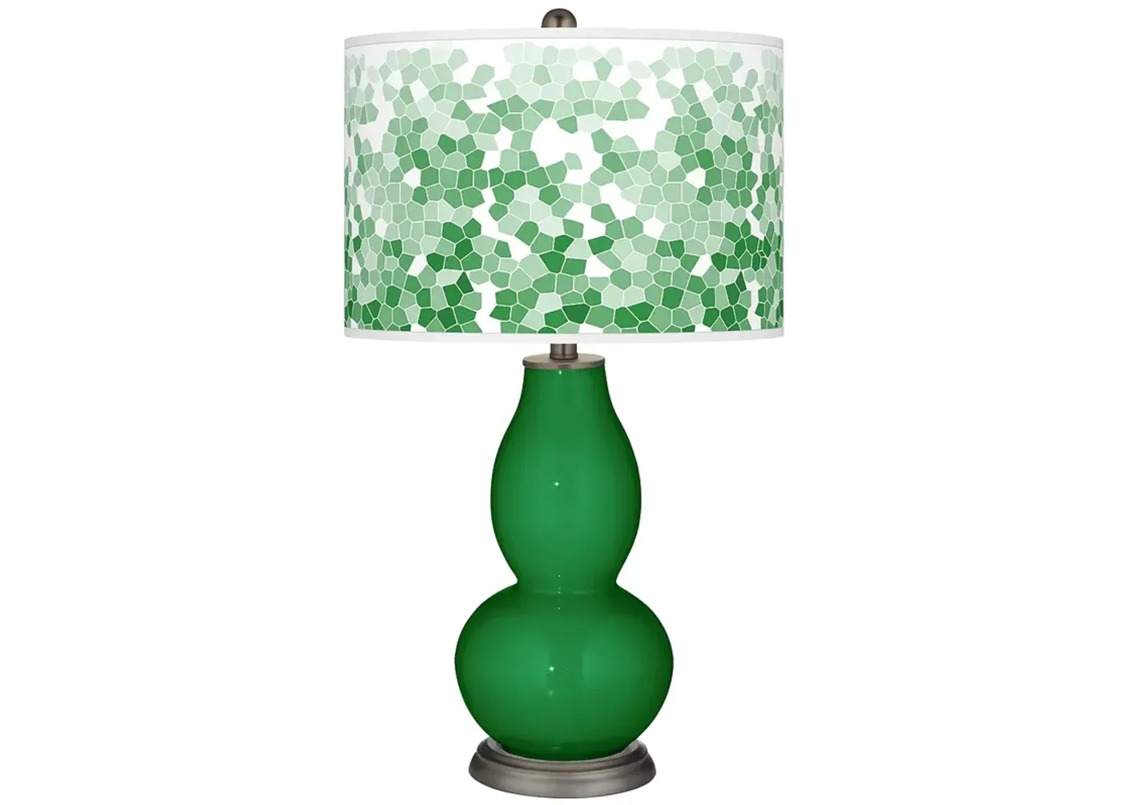 Color Plus Double Gourd 29 1/2" Mosaic Shade Envy Green Table Lamp