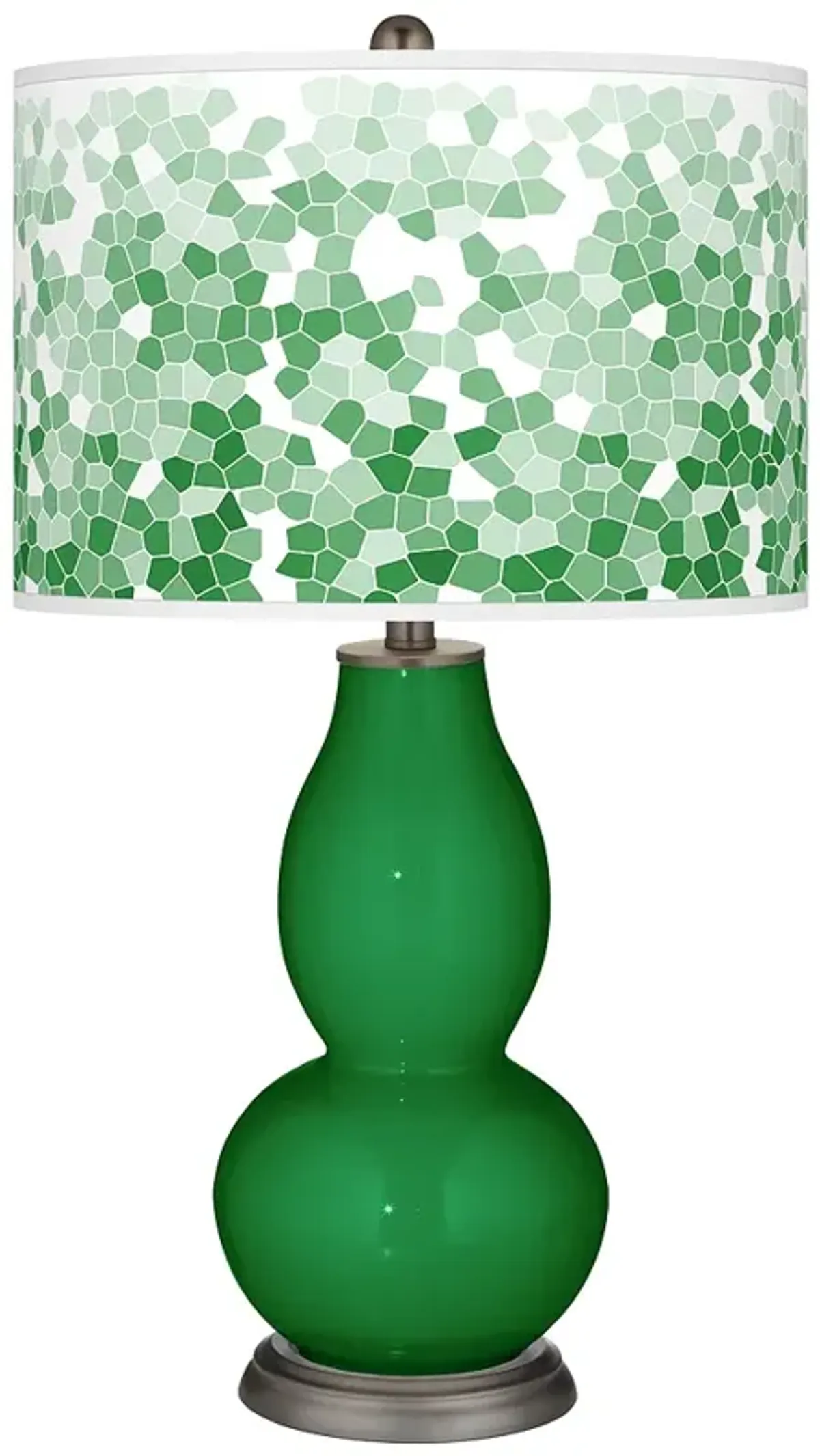 Color Plus Double Gourd 29 1/2" Mosaic Shade Envy Green Table Lamp