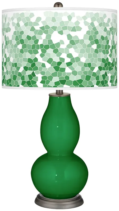 Color Plus Double Gourd 29 1/2" Mosaic Shade Envy Green Table Lamp