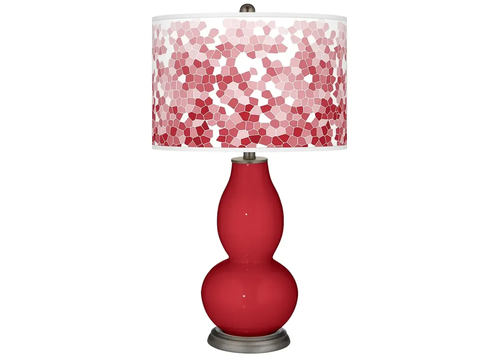 Ribbon Red Mosaic Giclee Double Gourd Table Lamp