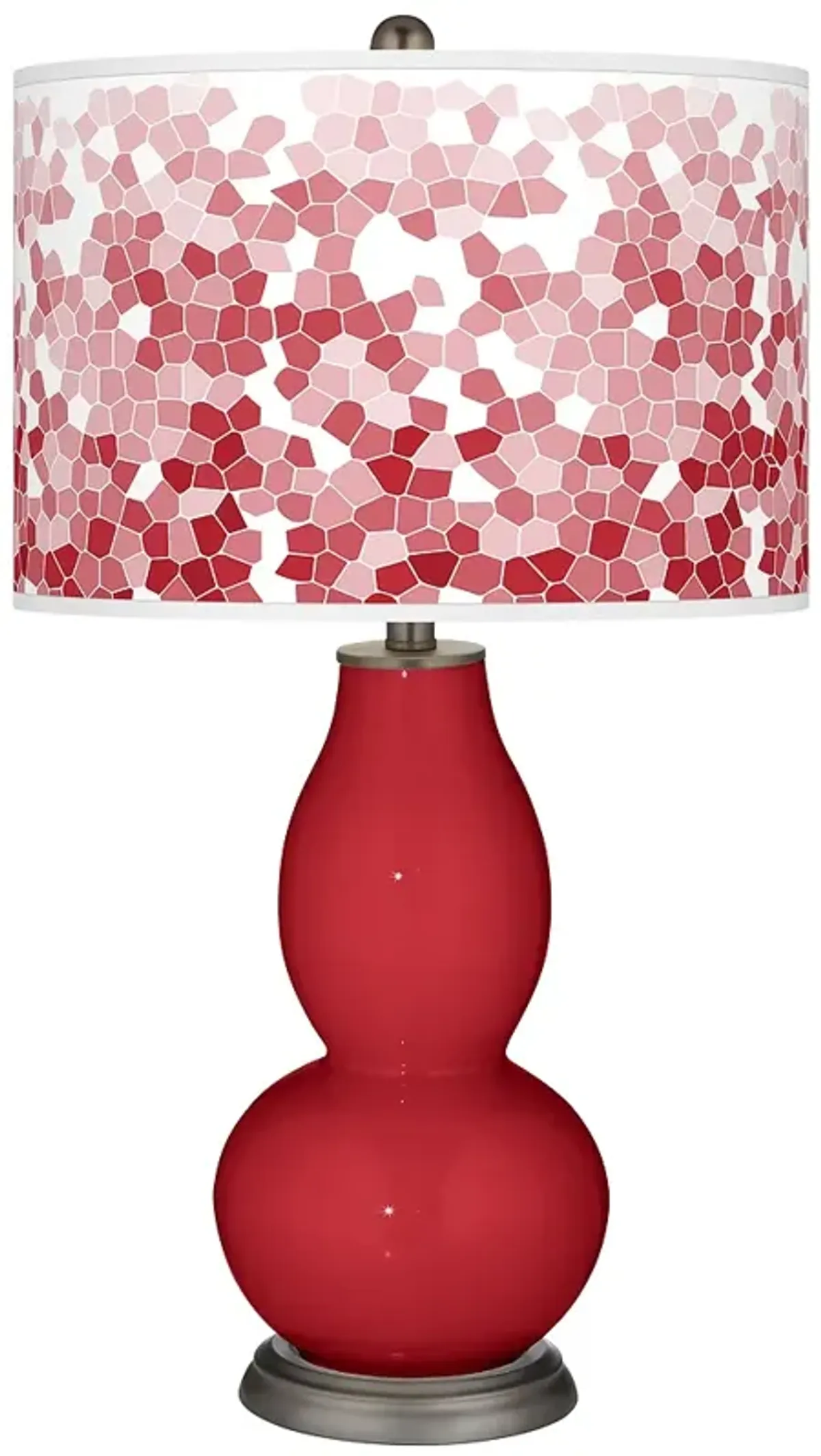 Ribbon Red Mosaic Giclee Double Gourd Table Lamp